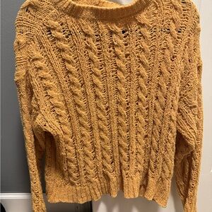 Cable Knit Mustard Sweater